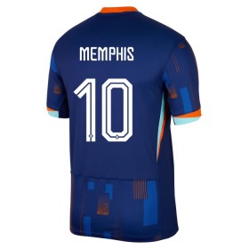 Holland Memphis 10 Fodboldtrøjer Udebane EM 2024 Kort ærmer